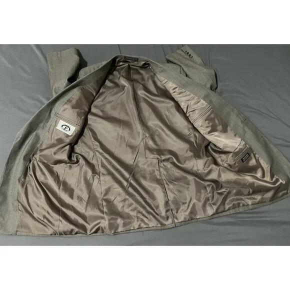 Bert Pulitzer 44R Blazer & Pant Set Tan Beige 2-Piece Suit Mens Classic Fit